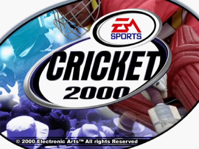 Cricket 2000 title screen for Playstation
